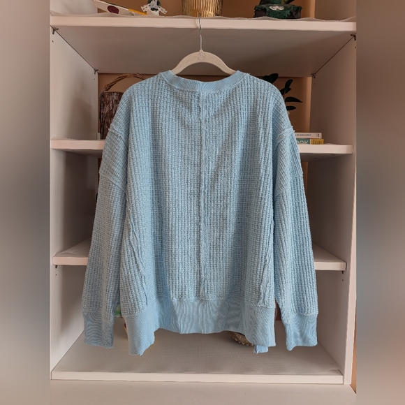 American Eagle AE Big Hug Waffle Sweatshirt - Picture 2 of 3